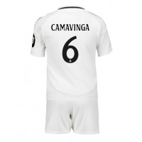 Real Madrid Eduardo Camavinga #6 Domáci Detský futbalový dres 2024-25 Krátky Rukáv (+ trenírky)